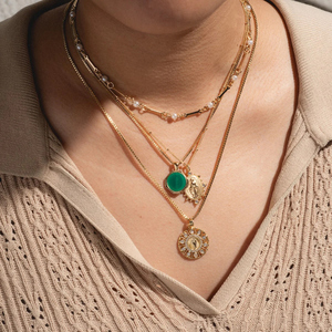 Collar con colgante de Lady Lourdes de Zirconia cúbica de oro de 18K, collar de plata de ley 925, collares personalizados antideslustre para mujer - Product Image 3