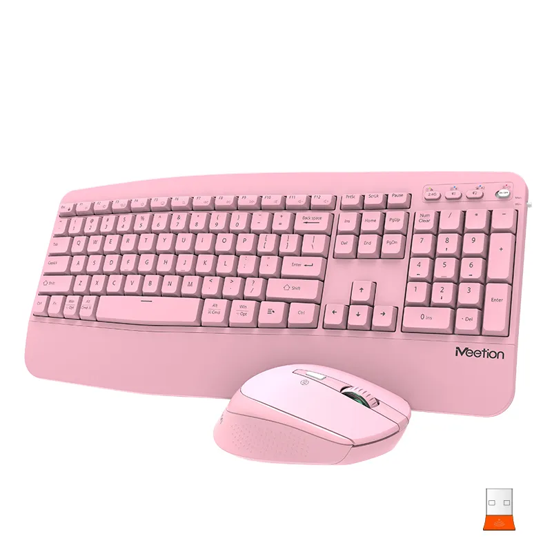 Meetion DirectorA teclado e mouse sem fio bonito tamanho completo duplo Bluetooth 3 níveis DPI teclado bluetooth árabe