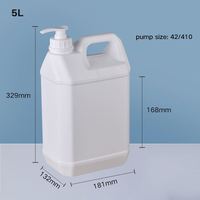 Bouteille de baril en plastique 5L emballage industriel conteneur vide lessive liquide vaisselle liquide conditionneur stockage Logo personnalisé
