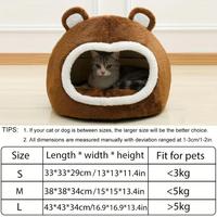 Lit douillet pour chat et chien - Panier pour animaux de compagnie en coton 100% écologique, chaud, doux, à motif uni, avec design de chaise longue et de tente