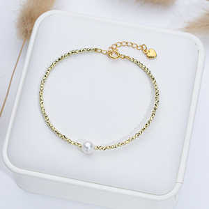 New 5-6mm Natural <b>Freshwater</b> <b>Pearl</b> <b>Bracelet</b> for Women Rice Shaped Glass High-End Jewelry Wholesale - Product Image 4