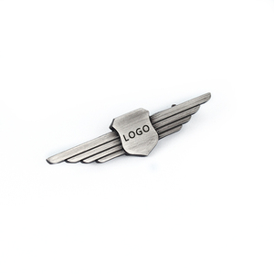 High Quality Custom Metal Zinc Alloy Embossed 3D Gold Plated Wing Shape <strong>Aviation</strong> Badge for Souvenir Emblem Lapel Pin - Product Image 2