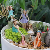 6 pièces accessoires de jardin de fée miniatures fées et balançoire de fée avec écureuil et champignons fournitures de jardin de fée