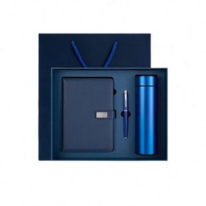 Luxury Business Men Gift Set 5-in-1 Promotional Gift Includes Notebook Pen Bottle Bag & Box with Fabric Cover Saddle Stitching - Product Image 2