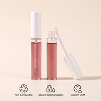 Tube de gloss à lèvres 10ml rond en PETG avec logo personnalisé pour la vente en gros