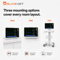 Moniteur vétérinaire multiparamètres OliveVet Pet Clinical Portable avec écran tactile rechargeable de 12,1 pouces, ECG, SpO2, NIBP, température