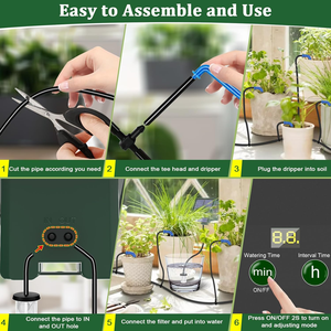 Kit <span class=keywords><strong>de</strong></span> <span class=keywords><strong>Riego</strong></span> Automático por Goteo Todo en Uno, 30 Modos Personalizables e Instalación Sencilla para Balcones, Macetas y Jardines - Product Image 4
