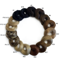 Chignon élastique 22 couleurs en cheveux naturels, postiche queue de cheval courte, chignon haut en cheveux naturels, extensions chignon donut en cheveux naturels