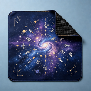 Tapis de mahjong Deep Space Galaxy, imprimé constellations <span class=keywords><strong>d</strong></span>'astronautes, antidérapant, en microfibre, tapis de table de mahjong américain pour 4 joueurs - Product Image 1