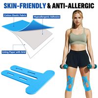 Plester Olahraga Katun Anti Air Anti Keringat Pre Cut untuk Lutut, Kinesiologi Elastis, Penyangga Otot, Pereda Cedera Olahraga, Akrilik
