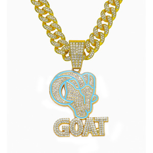 Nuevo Collar para Hombre 2026, Estilo Hiphop Rap, con Colgante de Letra GOAT, Estilo Urbano Punk, Chapado en Oro, Joyería de Moda al por Mayor - Product Image 6