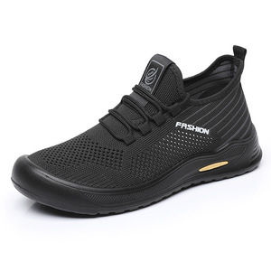 Zapatillas de deporte baratas de tela superior a la moda para hombre, zapatos de conducción planos negros para caminar informales para hombre - Product Image 6