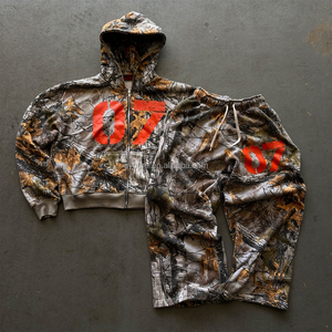 QYOURECLO Custom Wholesale Sublimated Streetwear 100% Cotton <strong>Realtree</strong> Mens <strong>Zip</strong> up Digital Real Tree Camo <strong>Hoodie</strong> - Product Image 2