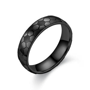 Anillos de Boda y Compromiso de Carburo de Tungsteno con Baño de Oro Rosa, Diseño de Balón de Fútbol, Pulido Brillante, Precio al por Mayor - Product Image 4