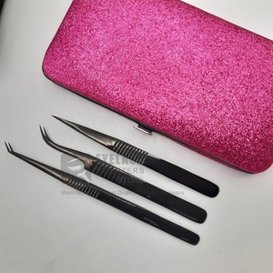 Venta al por mayor de pinzas de pestañas con logotipo personalizado Dumont punta de fibra de plasma negra pinzas de pestañas de acero inoxidable sostenibles con punta puntiaguda - Product Image 6