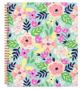 Grazioso quaderno a spirale floreale grande stile College, 11 "X 9.5" con copertina rigida resistente e pagine a righe 160, fiori <span class=keywords><strong>da</strong></span> giardino (crema) - Product Image 4