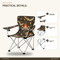 Chaise de camping portable en gros avec porte-gobelet latéral et logo et motif personnalisés pour les rassemblements de clubs en plein air