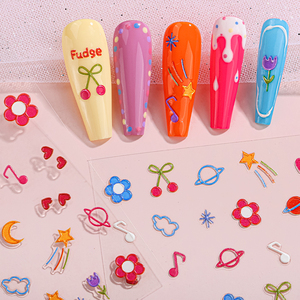 Simpatici fiori tropicali adesivi per diario di bellezza per Nail Art adesivi impermeabili per animali domestici in stile natalizio - Product Image 3