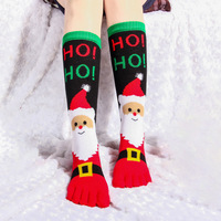 Cinq orteils chaussettes de noël femmes automne et hiver déodorant sweat chaud orteil chaussettes
