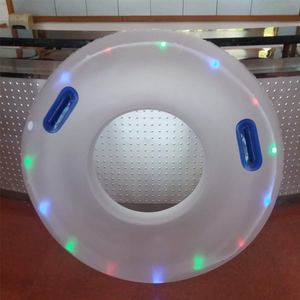Led Inflatable Swimming Ring 120cm With Lights For Adults Water Sports Fitness Floating Pad Solid Color PVC - Product Image 2