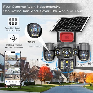 Cámara de Seguridad Inalámbrica V380pro Yoosee con Cuatro Lentes AOV Wifi 4G 40MP IP PTZ CCTV, Cámara de Vigilancia Exterior Tipo Bala con Energía Solar - Product Image 4