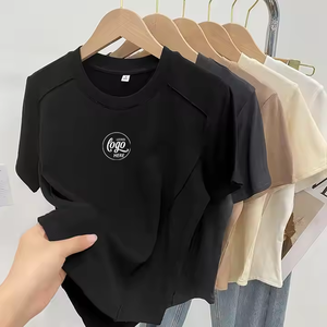 Camisetas Cortas de Alta Calidad con Logotipo Personalizado, Ajustadas, de Manga Corta Raglán, Multicolores, para Mujer, Estilo Casual - Product Image 5