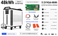 Batterie LiFePO4 EU Docan Panda 48kWh 51.2V 942ah, 8000 cycles, cellules de qualité A, système de stockage d'énergie solaire mural pour la maison, ESS
