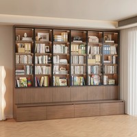Vitrine de bibliothèque moderne de luxe en bois avec étagères multifonctionnelles à niveaux pour la décoration intérieure de bibliothèque