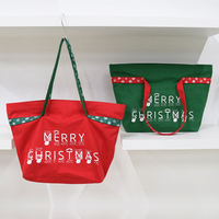 Sac fourre-tout en toile personnalisé pour Noël avec poignée longue, sans fermeture éclair, taille personnalisable, multi-usages