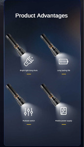 Lampu sorot portabel dapat diisi daya ulang tahan air senter Tazer LED COB senter jarak jauh senter & senter - Product Image 2