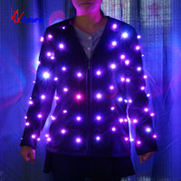 Veste LED Étoilée Lumineuse, Manteau Rechargeable par USB, Tenue de Scène pour DJ, Danseur, Festival, Soirée, Boîte de Nuit