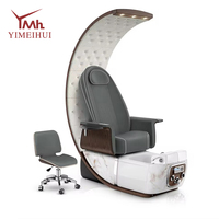 Station de pédicure et de manucure moderne à dossier haut, fauteuil de massage luxueux Human Touch pour salon de manucure professionnel, soin des pieds