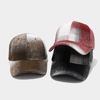 Gorra de Béisbol con Diseño de Cuadros Degradados Única para Otoño/Invierno, Unisex, Casual, para Exteriores, Protección Solar, a la Moda, Estilo Urbano