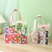 Sacs cadeaux transparents en PVC imprimés marguerites, sacs fourre-tout transparents pour bonbons et friandises pour les fêtes de mariage