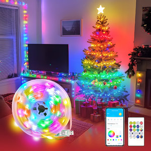 Daybetter RGBIC LED Blue Toooth Smart Fairy String <b>Lights</b> Sync with Music DIY Multi-function for Christmas <b>Tree</b> - Product Image 1