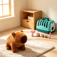 Ensemble de jeu pour enfants sur le thème des animaux, cochon d'eau électrique en peluche avec cage de transport portable, jouets d'imitation pour l'alimentation
