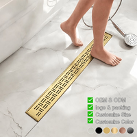 Drain de sol linéaire en acier inoxydable 304 de 24 pouces avec design moderne pour salle de bain, cuisine, baignoire, usage extérieur - Personnalisable