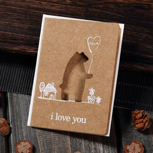 การ์ดอวยพรกระดาษคราฟท์ลายฉลุเลเซอร์รูปสัตว์แบบกำหนดเอง การ์ดเชิญงานแต่งงานสไตล์วินเทจสำหรับ<span class=keywords><strong>เพื่อน</strong></span>และครอบครัว - Product Image 4