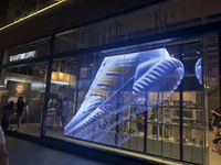 Film Led Transparent Adhésif P3.9-10 Mur Vidéo Led Film Mince Écran Affichage Film Flexible Collant Led Affichage Pour Vitrine De Magasin