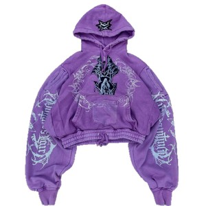 Sudadera con Capucha para Hombre, Estilo Hip Hop Punk, Holgada, Color Morado, con Cordón Ajustable, Personalizada, Estilo <span class=keywords><strong>Rap</strong></span> - Product Image 5