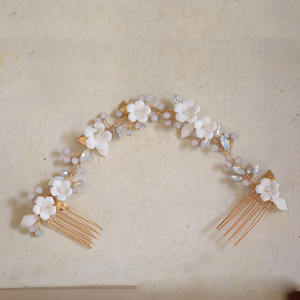 Neuer Modischer Opal-Kristall-Keramik Brautschmuck Kopfschmuck Trendiger Eleganter Geburtstags-Abend-Hochzeits-Haarschmuck Silber/Gold Plattiert - Product Image 2