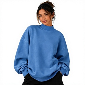 เสื้อสเวตเชิ้ตคอเต่าผู้หญิงไซส์ใหญ่ ขายดี สีพื้น ไม่มีซับใน แขนปกติ ผ้าถัก ปักลาย - Product Image 1