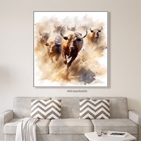 Abstrait Animal Espagnol Tauromachie À La Main Couteau Texture Toile Grand Mode Peinture Acrylique Moderne Personnalisé Mur Art