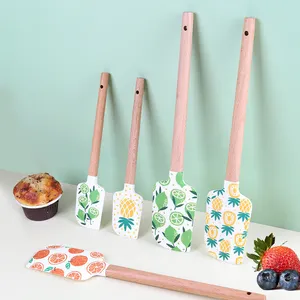 Custom Food Grade Silicone Spatula Printed With Fruits For Baking Pastry Tools Wholesale