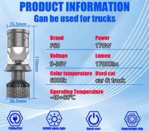 2025 nuevo F60 Universal H4 <span class=keywords><strong>LED</strong></span> faro 180W 18000lm Mini lente 3570 Chips doble cobre IP68 Canbus para coche Moto camión - Product Image 5