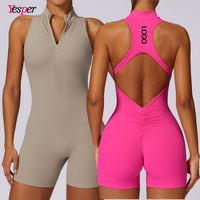 Combinaison de sport sans manches une pièce, effet ventre plat, gaine amincissante, en Spandex/Nylon respirant, extensible dans les quatre sens pour