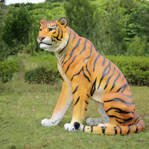 Estatua de Tigre Realista de Resina <span class=keywords><strong>para</strong></span> <span class=keywords><strong>Jardín</strong></span> Exterior, Decoración de Animales Salvajes, Escultura de Tigre de Fibra de Vidrio Personalizable a Tamaño Real - Product Image 2