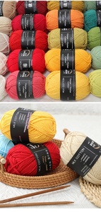 Pelote de laine en coton peigné teint 4 brins de 50g, fil mélangé pour <span class=keywords><strong>crochet</strong></span> artisanal, idéal pour pulls, bonnets et écharpes de poupées - Vente en gros - Product Image 4