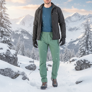 Pantaloni leggeri per Sport invernali Arunzo da uomo traspiranti taglie forti Softshell pantaloni antivento con tessuto a pieghe in poliestere stampato in vita - Product Image 3