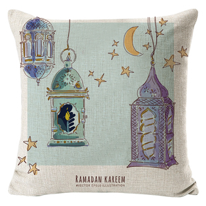 라마단 카림 이슬람 디자인 쿠션 커버, 코란 황금 달 쿠션 커버, 이드 알 아드하 용품, 가정 및 호텔 장식용 - Product Image 6